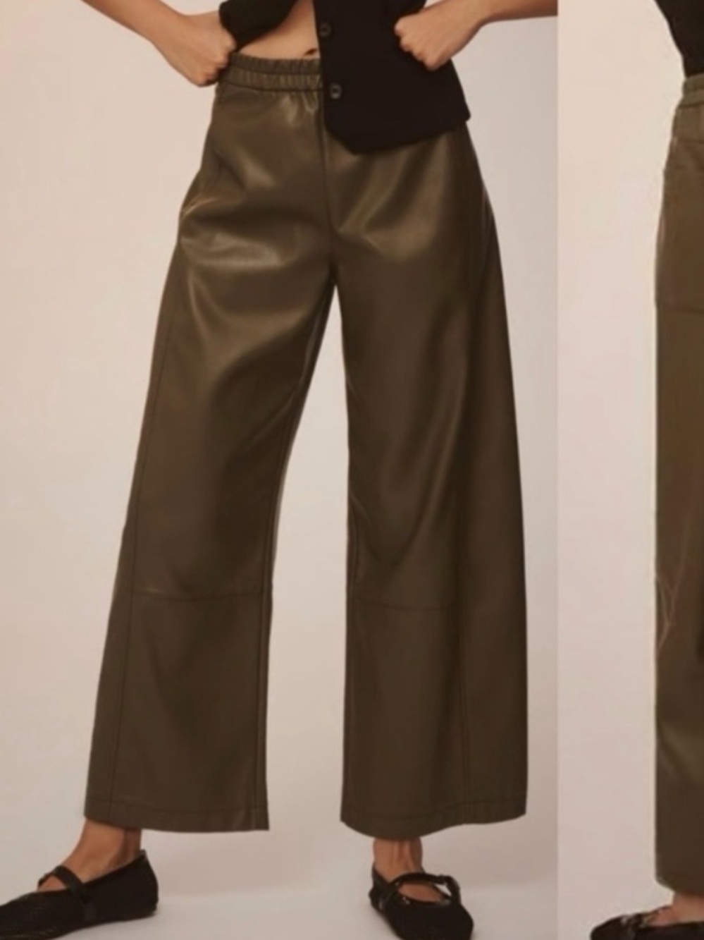 Pilcro Izzie relaxed leather barrel pants